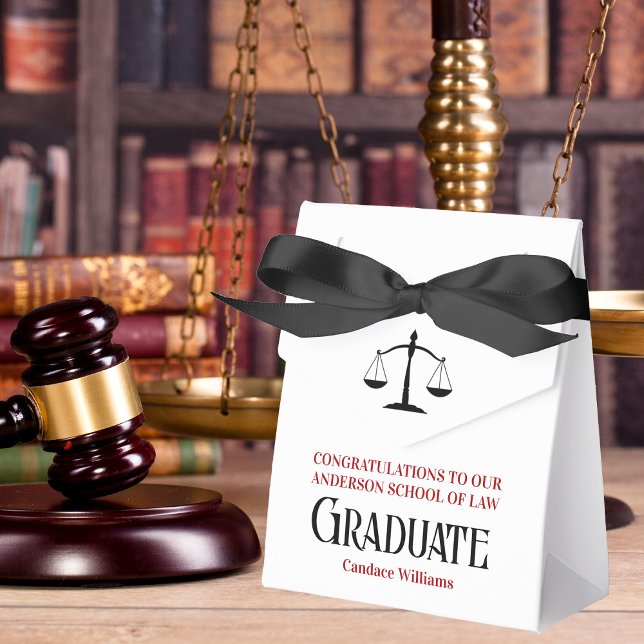 Red Black Law School Custom Graduation Party Favour Box (Creator Uploaded)