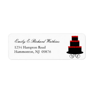 Red & Black Layer Cake Label Return Address Label