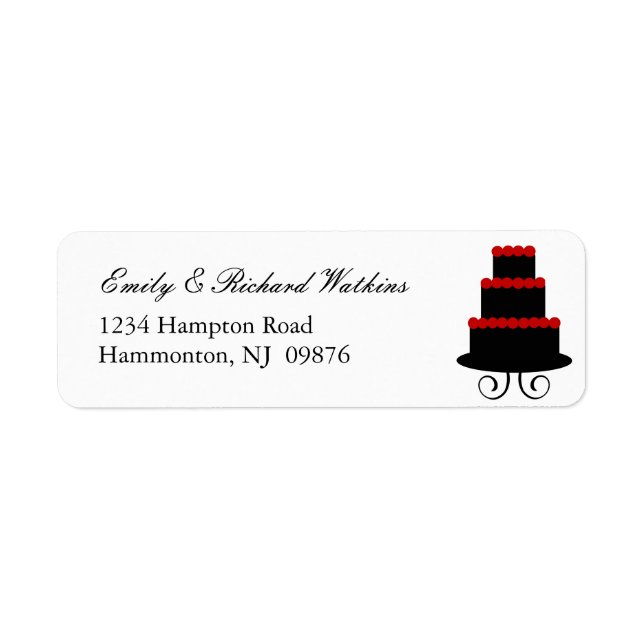 Red & Black Layer Cake Label Return Address Label (Front)