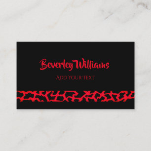 Red Black Leopard Professional Business Card