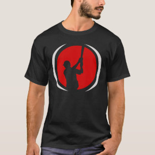 Red Black Logo Baseball Batter T-Shirt