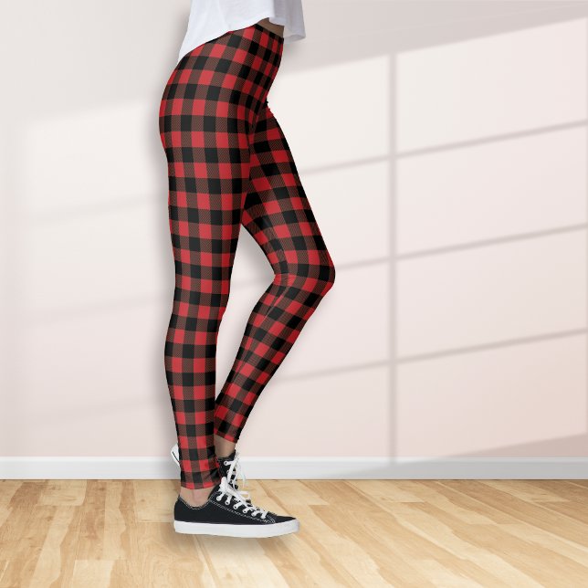 Red Black Lumberjack Buffalo Plaid Leggings (Creator Uploaded)