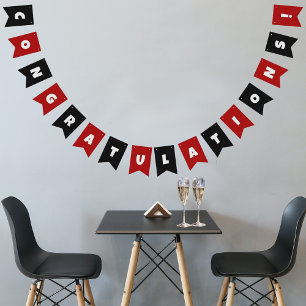 Red & Black Male Corporate Congratulations Custom Bunting
