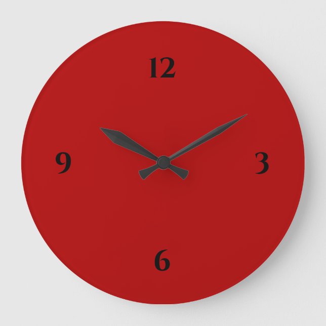 Red & Black Minimalist Large Clock (Front)