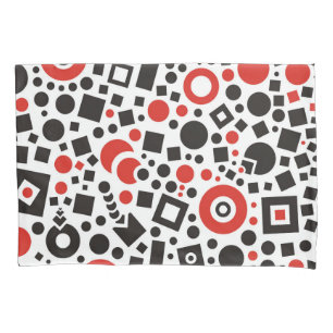Red & Black Modern Art Deco Pillowcase