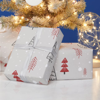 red black Modern simple geometric Christmas tree  Wrapping Paper