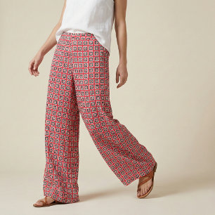 Red & Black Modern Trendy Geometric Pattern Fabric