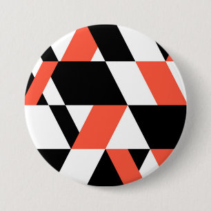 Red-black, modern, trendy, urban geometric design 7.5 cm round badge