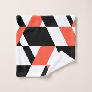 Red-black, modern, trendy, urban geometric design wash cloth