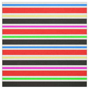 Red Black Multi-coloured Stripes Pattern Textile Fabric