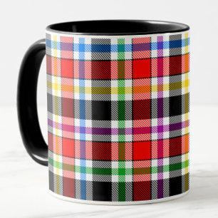 Red Black Multicolour Flannel Plaid Tartan Design Mug