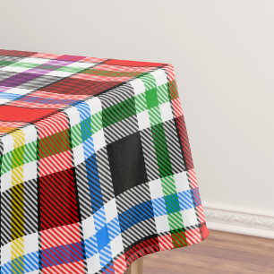 Red Black Multicolour Flannel Plaid Tartan Design Tablecloth