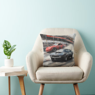 Red & Black Muscle cars  Cushion