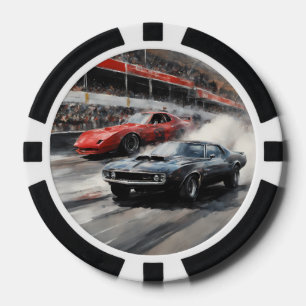Red & Black Muscle cars  Poker Chips