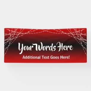 Red & Black Ombre Light Strings Add Your Own Text Banner