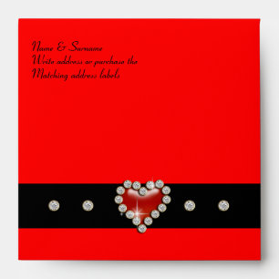 Red black party personalise envelope