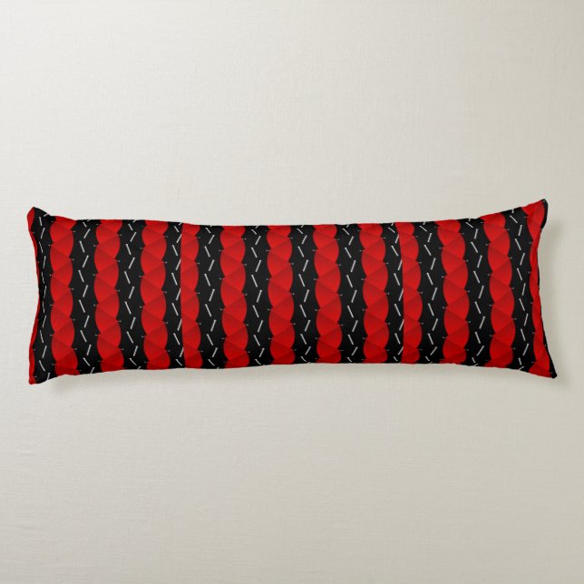 red black pattern fashion trend body cushion (Back)