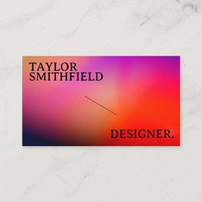 Red Black Pearl Typography Gradient  Business Card (Front)