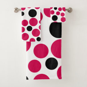 red black peas retro on white background bath towel set