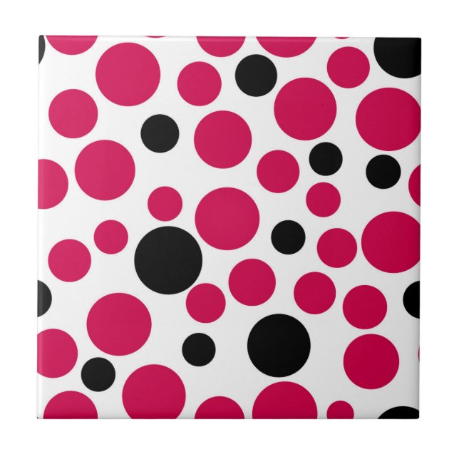 red black peas retro on white background ceramic tile (Front)