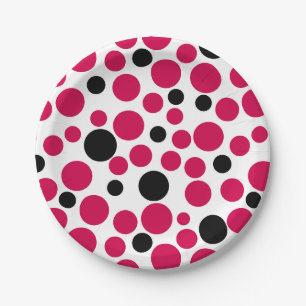 red black peas retro on white background paper plate