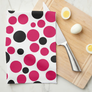 red black peas retro on white background tea towel