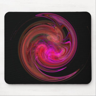 RED BLACK PINK LIGHT VORTEX,Fractal Art Mouse Pad