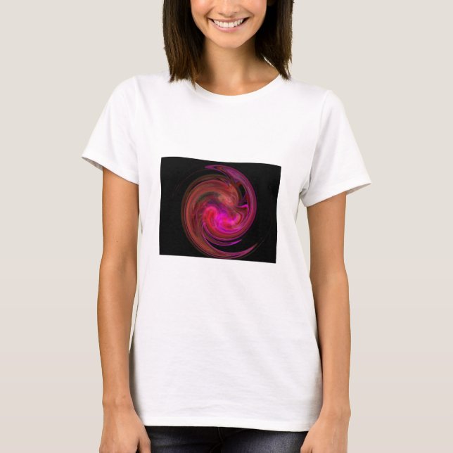 RED BLACK  PINK LIGHT VORTEX,Fractal Art T-Shirt (Front)