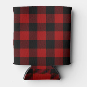Red & Black Plaid Can Cooler