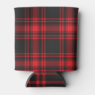 Red & Black Plaid Can Cooler