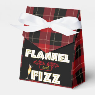 Red & Black Plaid  Flannel & Fizz  Winter Party Favour Box
