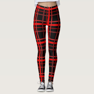 Red & Black Plaid Leggings