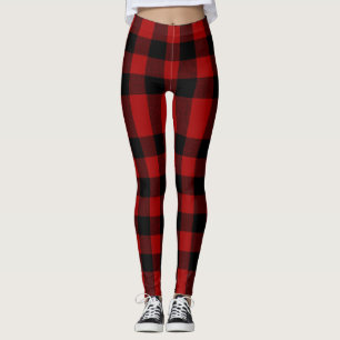 Red & Black Plaid Leggings