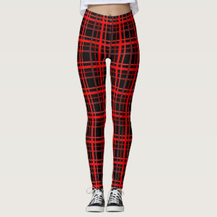 Red & Black Plaid Leggings