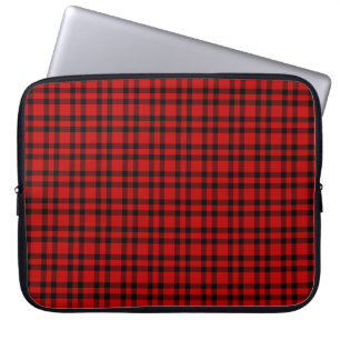 Red Black Plaid Pattern Laptop Sleeve