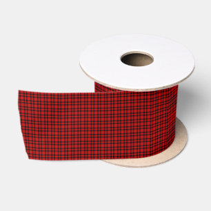 Red Black Plaid Pattern Satin Ribbon