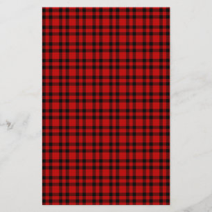 Red Black Plaid Pattern Stationery