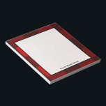 Red & Black Plaid Personalised Notepad<br><div class="desc">A notepad featuring a flannel inspired red and black plaid design.  Personalise with your name.</div>