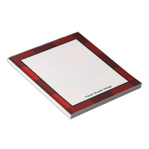Red & Black Plaid Personalised Notepad