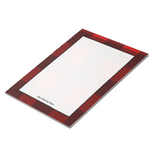 Red & Black Plaid Personalised Notepad