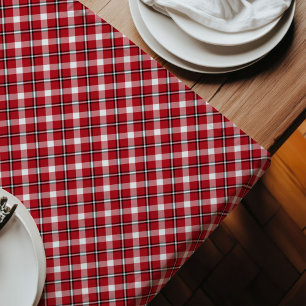 Red Black Plaid Runner Lumberjack Table Accent