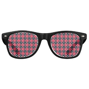 Red Black Plaid Seamless Pattern Retro Sunglasses