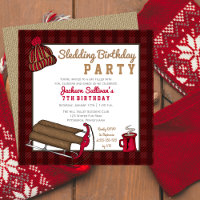 Red | Black Plaid Sledding Birthday Party