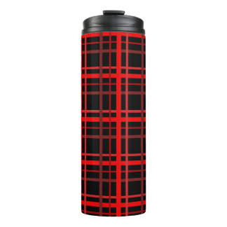 Red & Black Plaid Thermal Tumbler