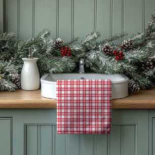 Red Black Plaid Towels Housewarming Gift Idea