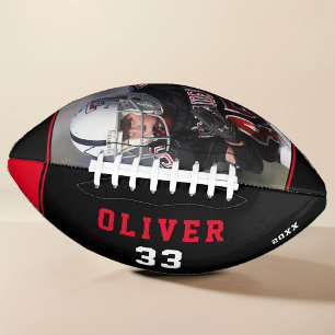 Red Black Player's Name Number Photo Football