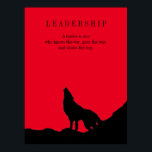 Red Black Pop Art Leadership Wolf Howling Poster<br><div class="desc">A wolf is still a wolf,  even when he's alone. Perhaps a wolf is even more of a wolf when he's alone.</div>