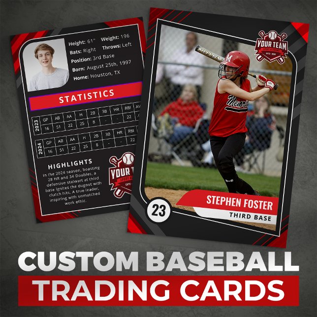 Red & Black Pro Baseball Trading Card (Creator Uploaded)