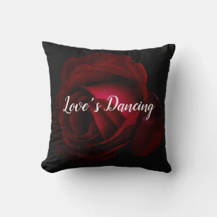 Red, black, red and rose cushion