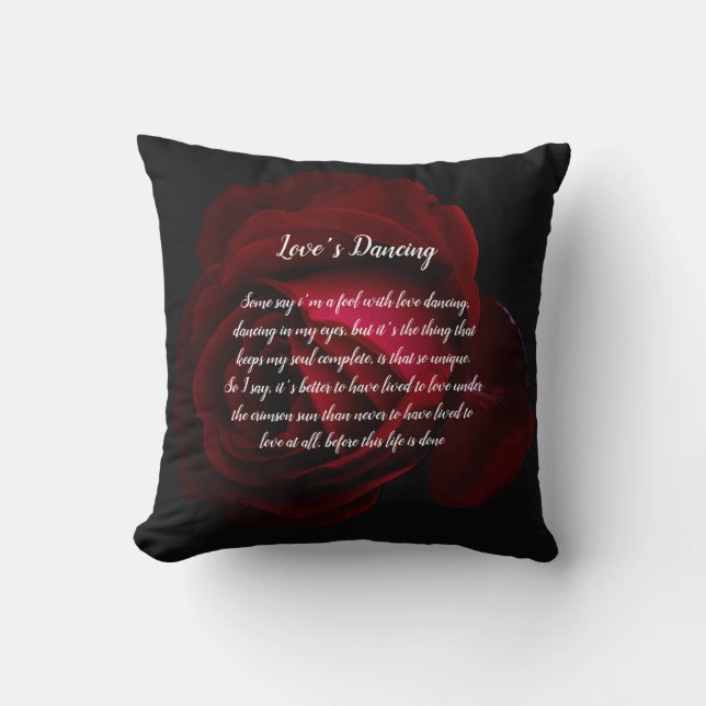 Red, black, red and rose cushion (Front)
